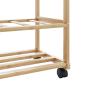 Preview: Kleiderständer mit Ablagen und Rollen 100x38x175,5 cm Bambus