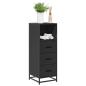 Preview: ARDEBO.de - Badschrank Schwarz 35x37,5x100 cm Holzwerkstoff