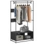 Preview: ARDEBO.de - Kleiderständer Schwarz 90x50x180 cm Holzwerkstoff