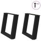Preview: ARDEBO.de - Couchtischbeine U-Form 2 Stk. Schwarz 50x(42-43) cm Stahl