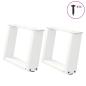 Preview: ARDEBO.de - Couchtischbeine U-Form 2 Stk. Weiß 50x(30-31) cm Stahl