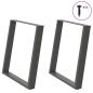 Preview: ARDEBO.de - Esstischbeine U-Form 2 Stk. Anthrazit 80x(72-73) cm Stahl