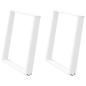 Preview: Esstischbeine U-Form 2 Stk. Weiß 70x(72-73) cm Stahl