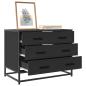 Preview: ARDEBO.de - Schubladenschrank Schwarz 70x41x56 cm Holzwerkstoff