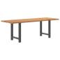 Preview: ARDEBO.de - Esstisch Hellbraun 220x80x74 cm Massivholz Eiche Rechteckig