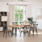 Preview: Esstisch Hellbraun 220x80x74 cm Massivholz Eiche Rechteckig