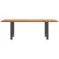 Preview: Esstisch Hellbraun 220x80x74 cm Massivholz Eiche Rechteckig