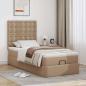 Preview: ARDEBO.de - Ottoman-Bett mit Matratze Cappuccino-Braun 90x190 cm Kunstleder