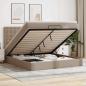 Preview: ARDEBO.de - Ottoman-Bett mit Matratzen Cappuccino 200x200cm Kunstleder