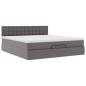 Preview: Ottoman-Bett mit Matratze Grau 180x200 cm Kunstleder