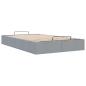 Preview: Ottoman-Bett ohne Matratze Hellgrau 120x200 cm Stoff