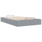 Preview: Ottoman-Bett ohne Matratze Hellgrau 120x200 cm Stoff