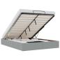 Preview: Ottoman-Bett ohne Matratze Hellgrau 140x190 cm Stoff