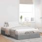 Preview: Ottoman-Bett ohne Matratze Hellgrau 140x190 cm Stoff