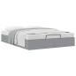 Preview: Ottoman-Bett ohne Matratze Hellgrau 140x190 cm Stoff
