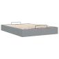 Preview: Ottoman-Bett ohne Matratze Hellgrau 140x190 cm Stoff