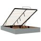 Preview: Ottoman-Bett ohne Matratze Hellgrau 140x190 cm Stoff