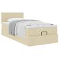 Preview: ARDEBO.de - Ottoman-Bett mit Matratze Creme 90x200 cm Stoff