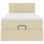 Preview: Ottoman-Bett mit Matratze Creme 90x200 cm Stoff