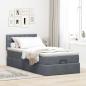 Preview: ARDEBO.de - Ottoman-Bett mit Matratze Dunkelgrau 90x190 cm Samt