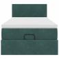 Preview: Ottoman-Bett mit Matratze Dunkelgrün 90x190 cm Samt