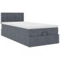 Preview: Ottoman-Bett mit Matratze Dunkelgrau 90x200 cm Samt
