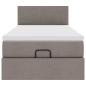 Preview: Ottoman-Bett mit Matratze Taupe 90x190 cm Stoff