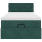 Preview: Ottoman-Bett mit Matratze Dunkelgrün 80x200 cm Samt