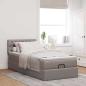 Preview: Ottoman-Bett mit Matratze Taupe 90x190 cm Stoff