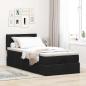 Preview: Ottoman-Bett mit Matratze Schwarz 90x190 cm Stoff