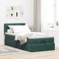 Preview: Ottoman-Bett mit Matratze Dunkelgrün 80x200 cm Samt