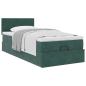 Preview: Ottoman-Bett mit Matratze Dunkelgrün 80x200 cm Samt