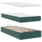 Preview: Ottoman-Bett mit Matratze Dunkelgrün 80x200 cm Samt