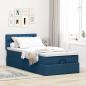 Preview: Ottoman-Bett mit Matratze Blau 90x200 cm Stoff