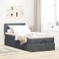 Preview: Ottoman-Bett mit Matratze Dunkelgrau 90x190 cm Samt