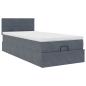 Preview: Ottoman-Bett mit Matratze Dunkelgrau 90x190 cm Samt