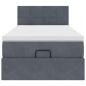 Preview: Ottoman-Bett mit Matratze Dunkelgrau 90x190 cm Samt
