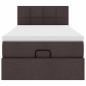 Preview: Ottoman-Bett mit Matratze Dunkelbraun 100x200 cm Stoff