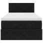 Preview: Ottoman-Bett mit Matratze Schwarz 80x200 cm Samt