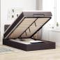 Preview: ARDEBO.de - Ottoman-Bett mit Matratze Dunkelbraun 120x200 cm Stoff