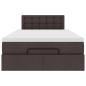 Preview: Ottoman-Bett mit Matratze Dunkelbraun 120x200 cm Stoff