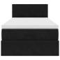 Preview: Ottoman-Bett mit Matratze Schwarz 90x200 cm Samt