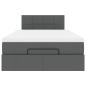 Preview: Ottoman-Bett mit Matratze Dunkelgrau 120x200 cm Stoff