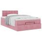 Preview: Ottoman-Bett mit Matratze Rosa 120x190 cm Samt