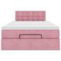 Preview: Ottoman-Bett mit Matratze Rosa 120x190 cm Samt