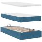 Preview: Ottoman-Bett mit Matratzen Dunkelblau 200x200 cm Samt