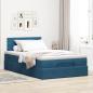 Preview: Ottoman-Bett mit Matratze Dunkelblau 120x190 cm Samt
