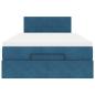 Preview: Ottoman-Bett mit Matratze Dunkelblau 120x190 cm Samt