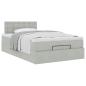 Preview: Ottoman-Bett mit Matratze Hellgrau 120x190 cm Samt