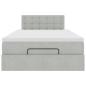 Preview: Ottoman-Bett mit Matratze Hellgrau 120x190 cm Samt
